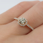  Rose Gold Halo Engagement Ring with Fancy Diamond (1712) 2