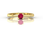 Geltono aukso žiedas dekoruotas rubinu "Agnesa" 3