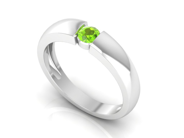 Auksinis žiedas dekoruotas žaliu safyru "Agnietė"