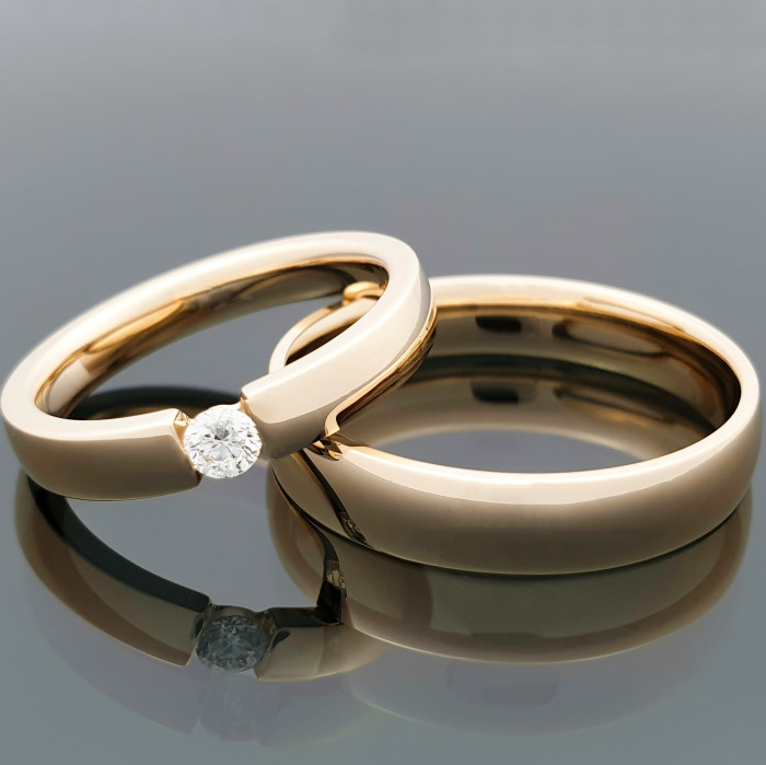 Vestuviniai žiedai su briliantu (vz139)