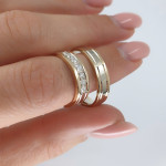 Prabangūs vestuviniai žiedai su skirtingų formų briliantais (vz143) 2