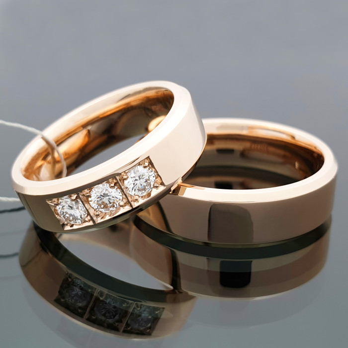 Prabangūs vestuviniai žiedai su briliantais (vz149)