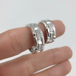 Išskirtiniai vestuviniai balto aukso žiedai su briliantais  (vz151) 2