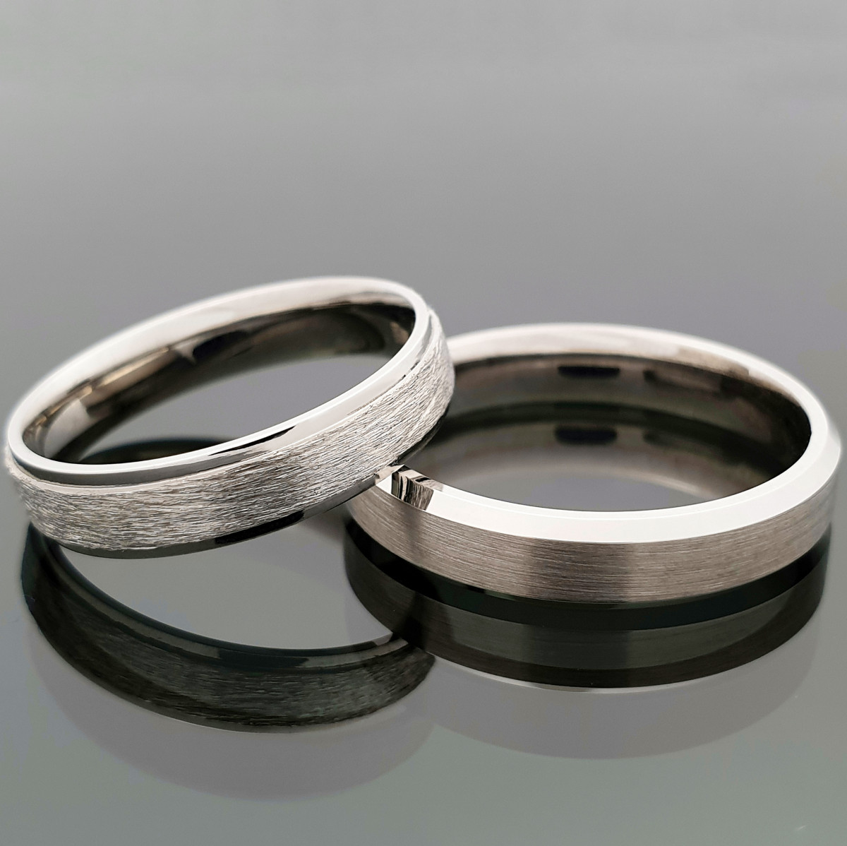 Matiniai balto aukso vestuviniai žiedai (vz115)