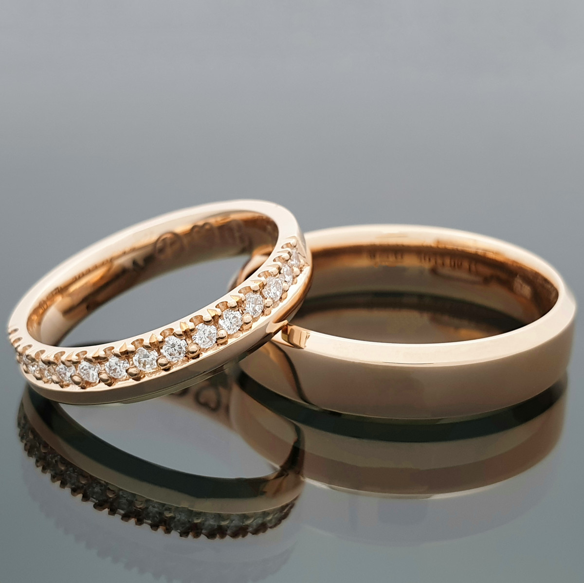 Vestuviniai žiedai su briliantų juostele (vz123)