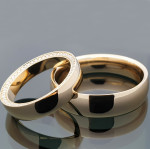 Vestuviniai žiedai su briliantais briaunoje (vz124) 2