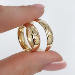 Geltono aukso vestuviniai žiedai "Begalybė" (vz126) 2