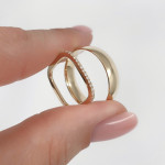 Išskirtinis vestuvinių žiedų derinys su brilaintų juostele (vz127) 2