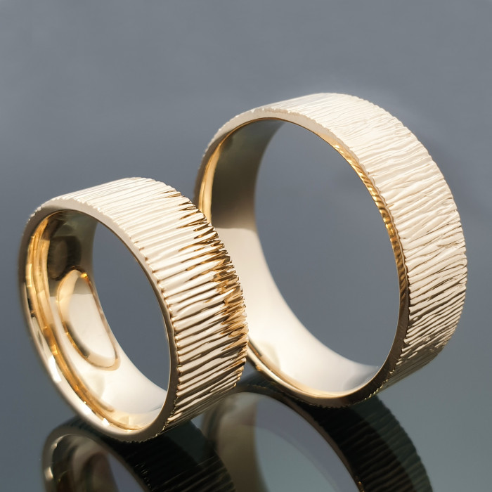 Išskirtinės tekstūros vestuviniai žiedai (vz137)