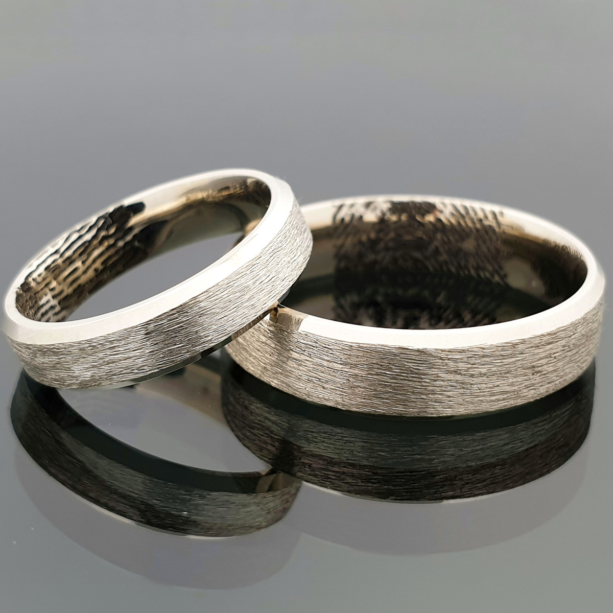 Balto aukso matiniai vestuviniai žiedai (vz102) 1