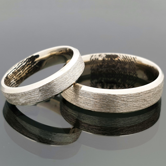 Balto aukso matiniai vestuviniai žiedai (vz102)