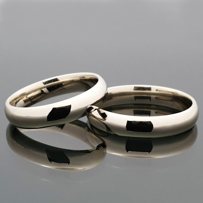 Blizgūs balto aukso vestuviniai žiedai (vz105)