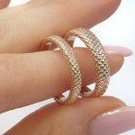 Vestuviniai žiedai (vz185), Modernūs vestuviniai žiedai, Aukso praba: 585, Gaminio nuotraukoje svoris: ~11.00 g - Papuošalai pagal užsakymą