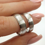 White gold wedding rings (vz187), Modern Design Wedding Rings, Gold type: 585, Item in the photo weight: ~10.00 g - Custom jewelry