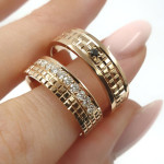 Luxurious wedding rings with diamonds (vz188), Modern Design Wedding Rings, Gold type: 585, Item in the photo weight: ~16.00 g, Gemstone in the photo: Briliant, The weight of the gem in the photo: 0.55 ct (16 vnt.)
0.14 ct (4 vnt.) - Custom jewelry