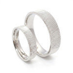 Balto aukso vestuviniai žiedai (vz190), Modernūs vestuviniai žiedai, Aukso praba: 585, Gaminio nuotraukoje svoris: ~12.00 g - Papuošalai pagal užsakymą