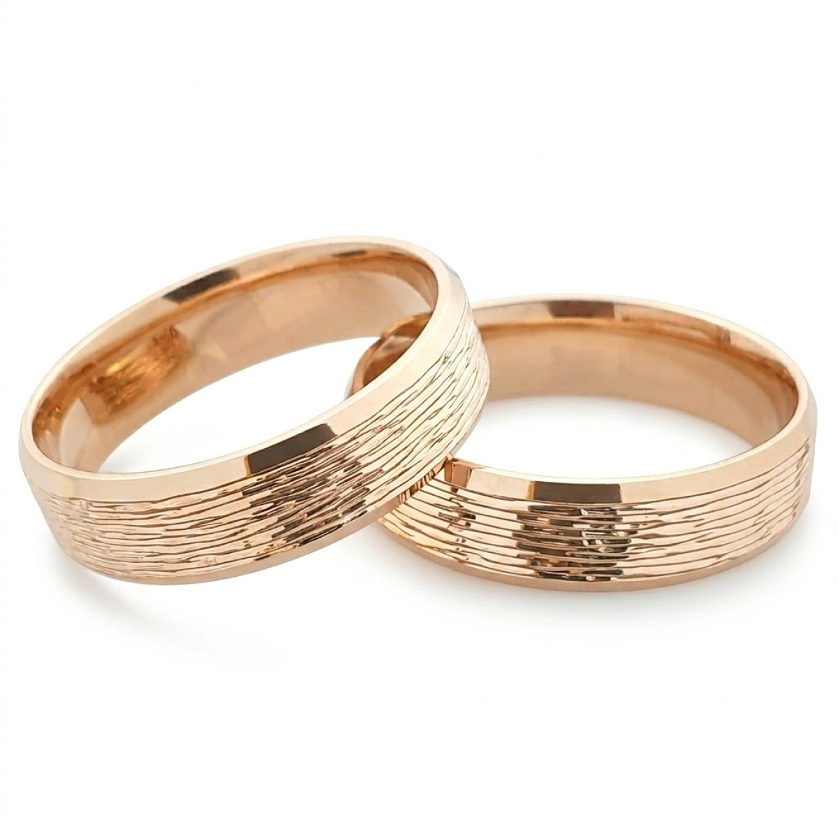 Rose gold wedding rings (vz191), Modern Design Wedding Rings, Gold type: 585, Item in the photo weight: ~14.00 g - Jewelry online