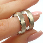 White gold wedding rings (vz196), Modern Design Wedding Rings, Gold type: 585, Item in the photo weight: ~12.00 g - Custom jewelry