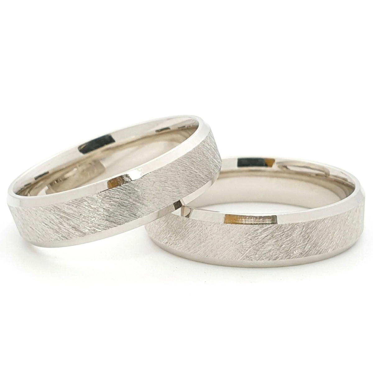 White gold wedding rings (vz196), Modern Design Wedding Rings, Gold type: 585, Item in the photo weight: ~12.00 g - Jewelry online