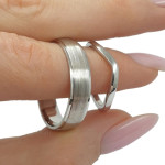 White gold wedding rings (187), Modern Design Wedding Rings, Gold type: 585, Item in the photo weight: ~9.00 g - Custom jewelry