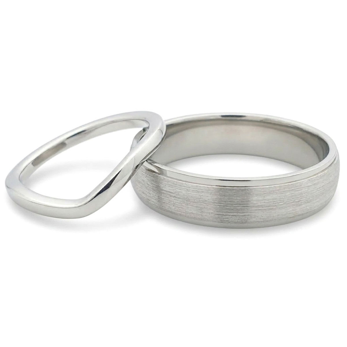 White gold wedding rings (187), Modern Design Wedding Rings, Gold type: 585, Item in the photo weight: ~9.00 g - Jewelry online