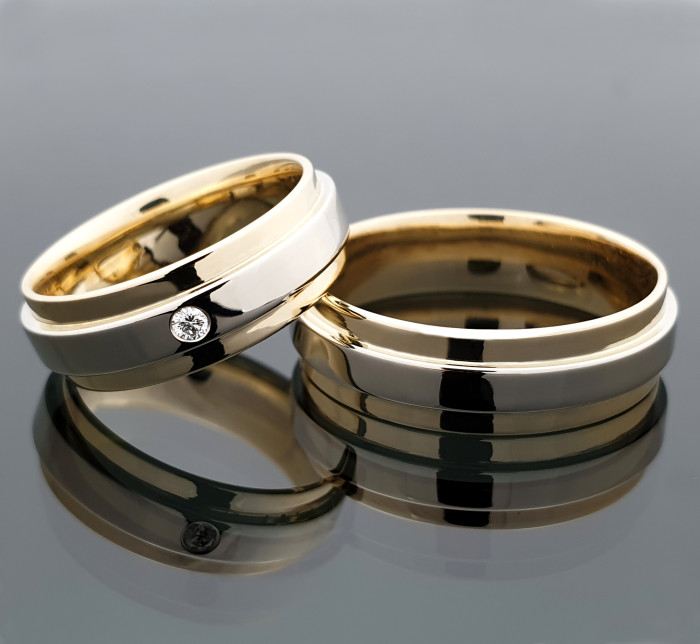 Vestuviniai žiedai su briliantu (vz81)