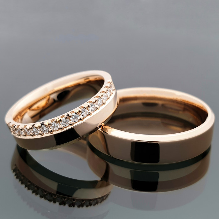 Vestuviniai žiedai su briliantų juostele (vz83)