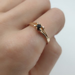 Auksinis žiedas su juodu deimantu "Sotera" (2185) 2