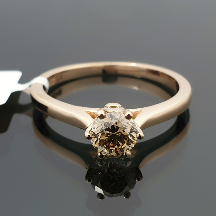 Sužadėtuvių žiedas su konjakiniu deimantu (2186)