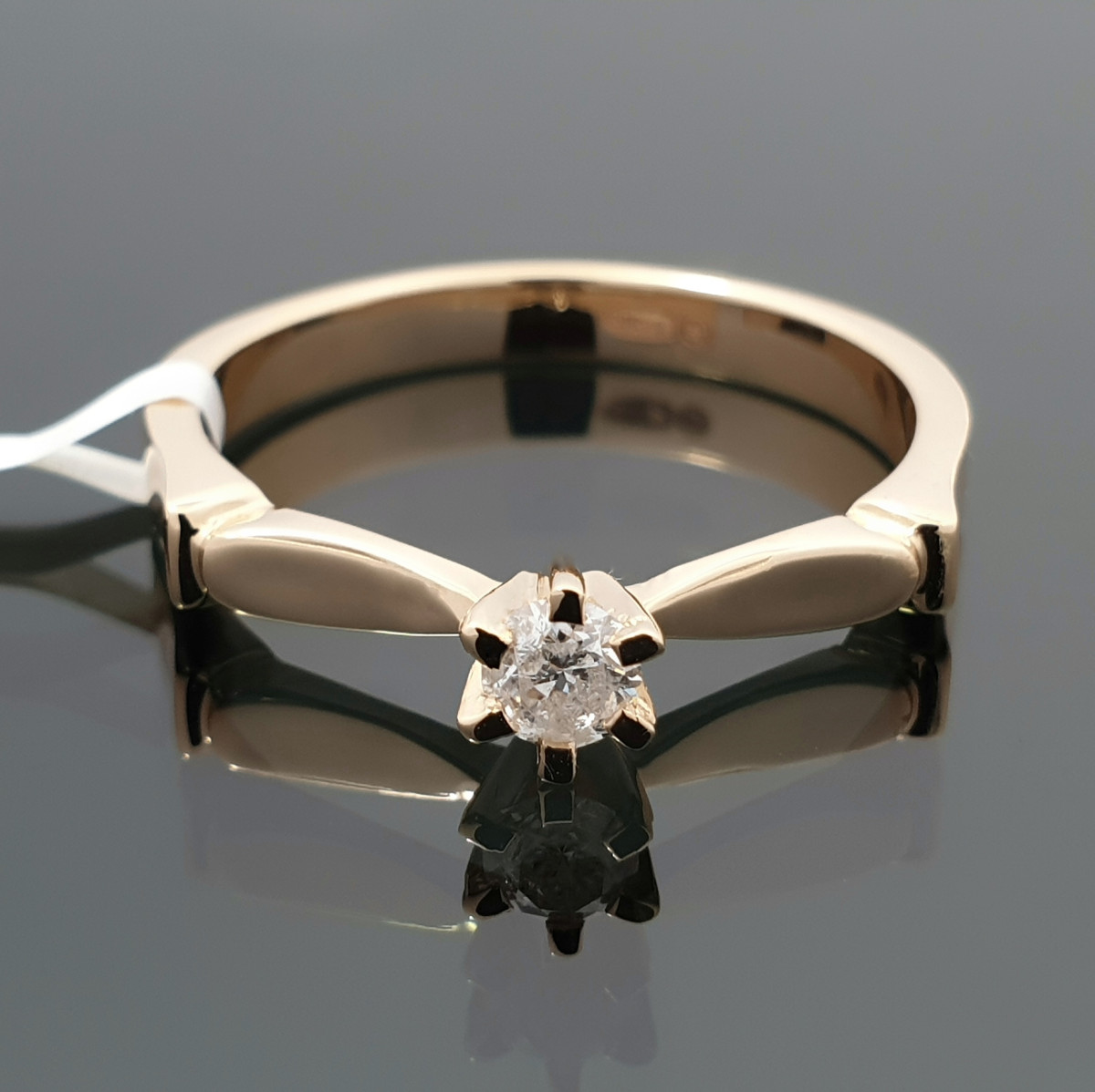 Auksinis sužadėtuvių žiedas su deimantu (2041) 1
