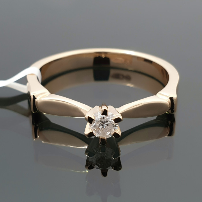 Auksinis sužadėtuvių žiedas su deimantu (2041)