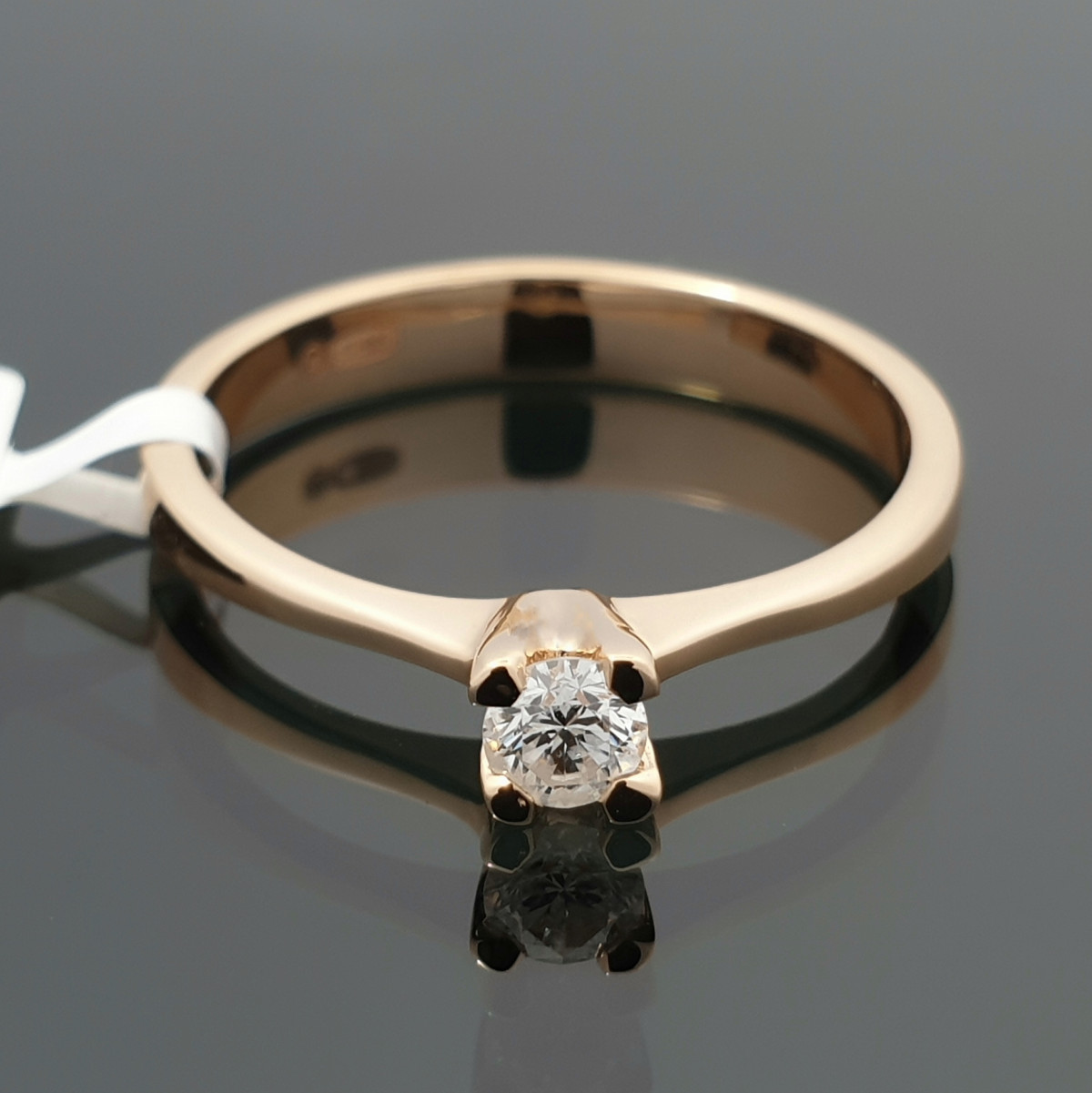 Klasikinis sužadėtuvių žiedas su deimantu (2055) 1