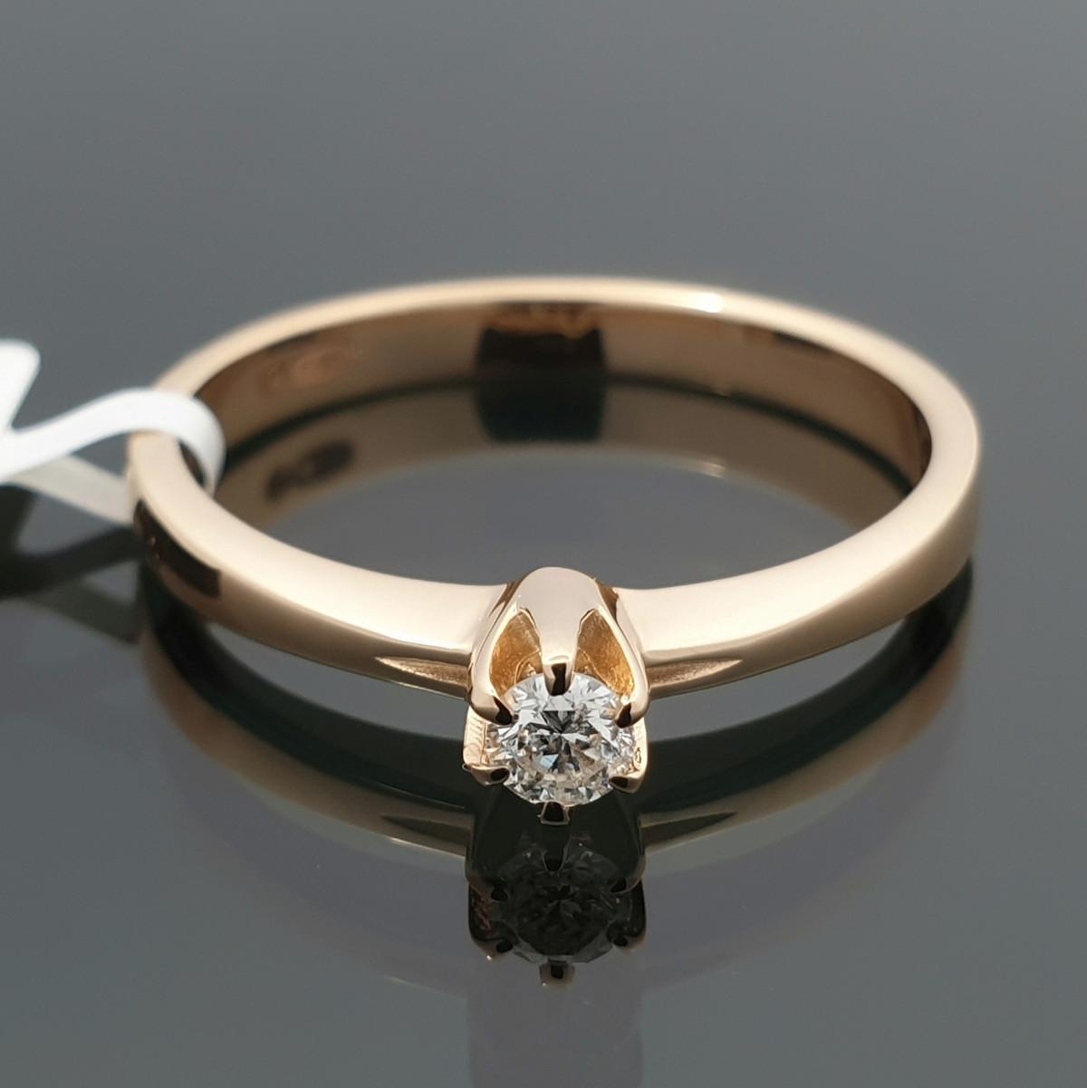  Auksinis sužadėtuvių žiedas su deimantu (2126) 1
