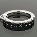 Balto aukso žiedas dekoruotas juodų deimantų juostele "Adelė" (2217) 6