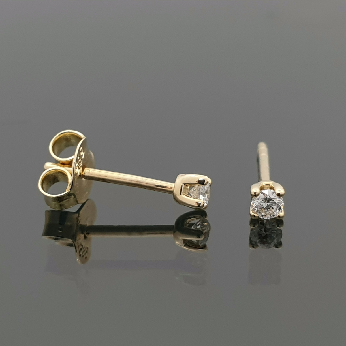 Geltono aukso maži auskarai su deimantais (394) 1