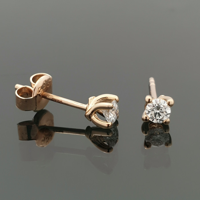 Rose gold earrings with diamonds (399)
