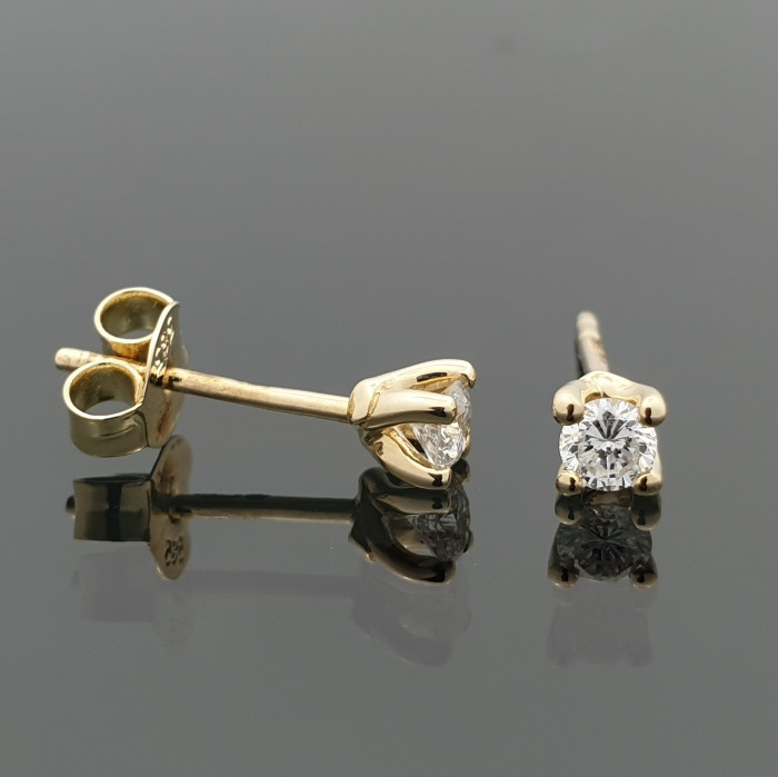 Yellow Gold Earrings with Diamonds (407)