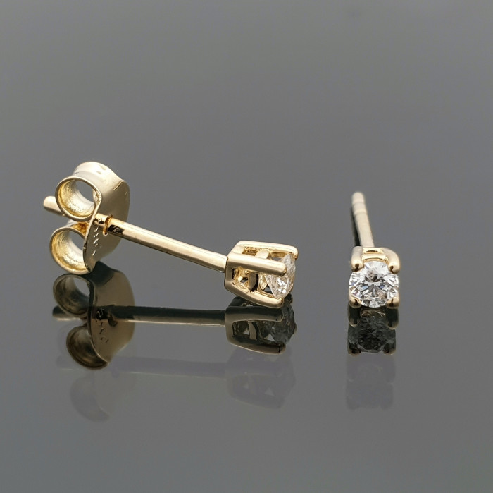 Yellow gold earrings with diamonds (420)