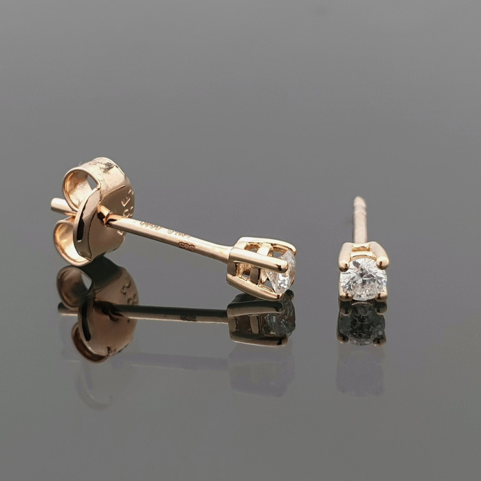 Minimalistiniai ausksiniai auskarai su deimantais (423)