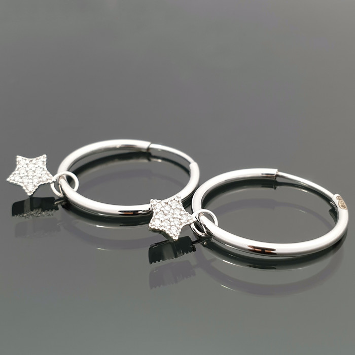 Gold earrings with stars (427)