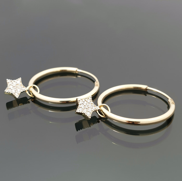 Gold earrings with stars (428)