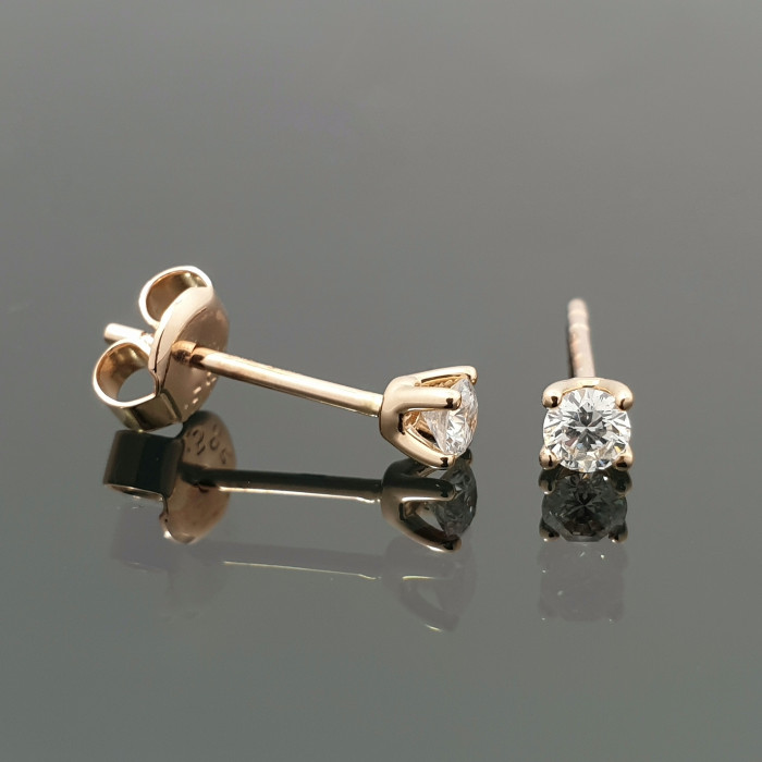 Gold earrings with diamonds (434)