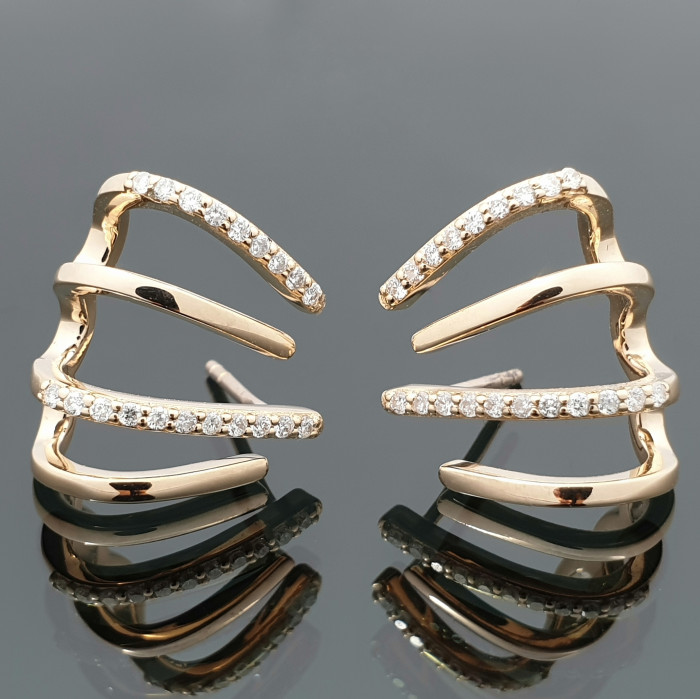 Exclusive gold earrings with diamonds (441)
