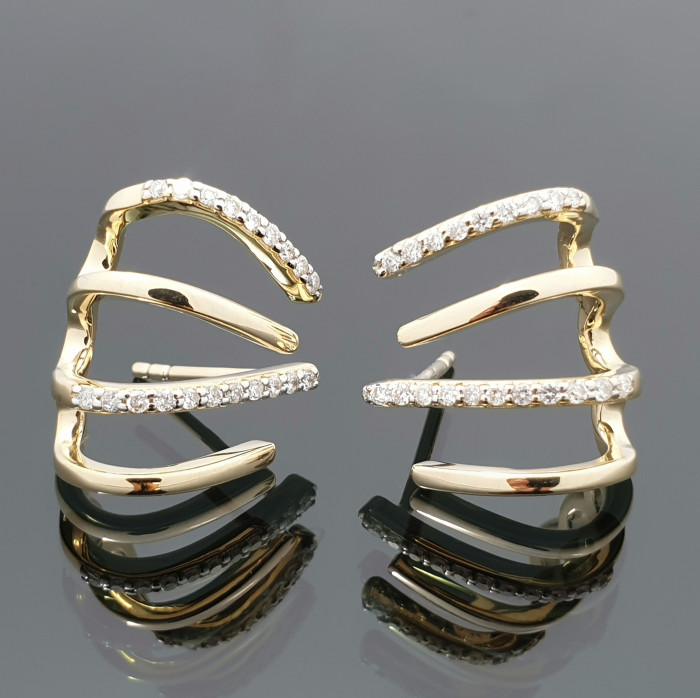 Yellow Gold Exclusive Earrings with Diamonds (443)