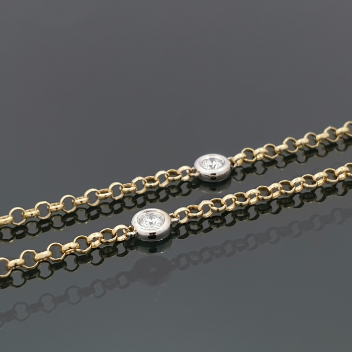 Yellow gold chain with diamonds (3)