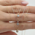 Gold chain with diamond pendant (309) 2