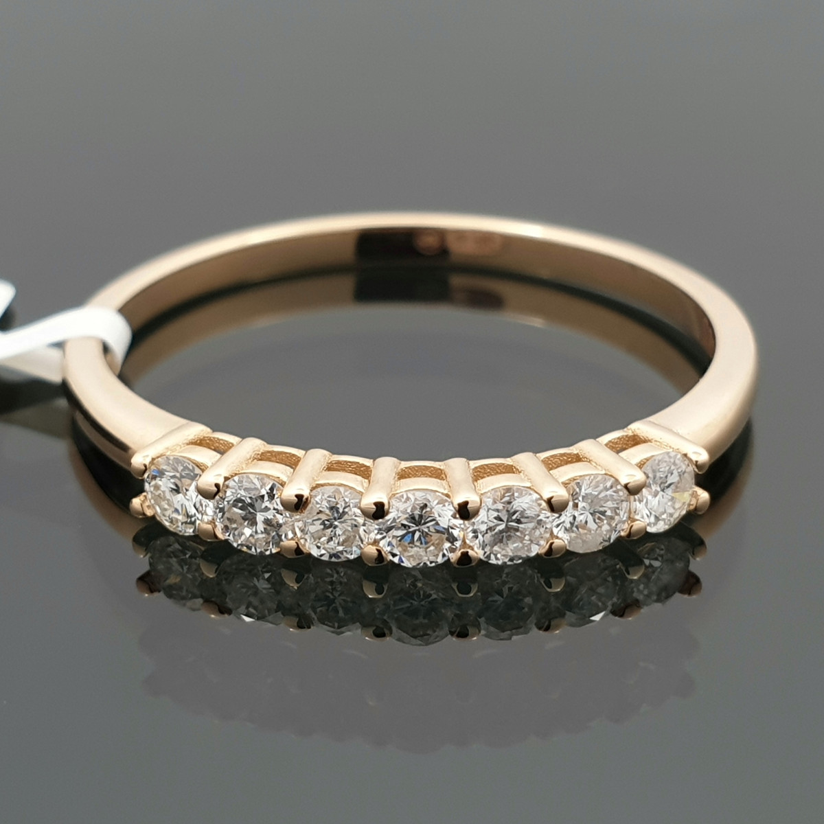 Auksinis žiedas su deimantų juostele (2264) 1