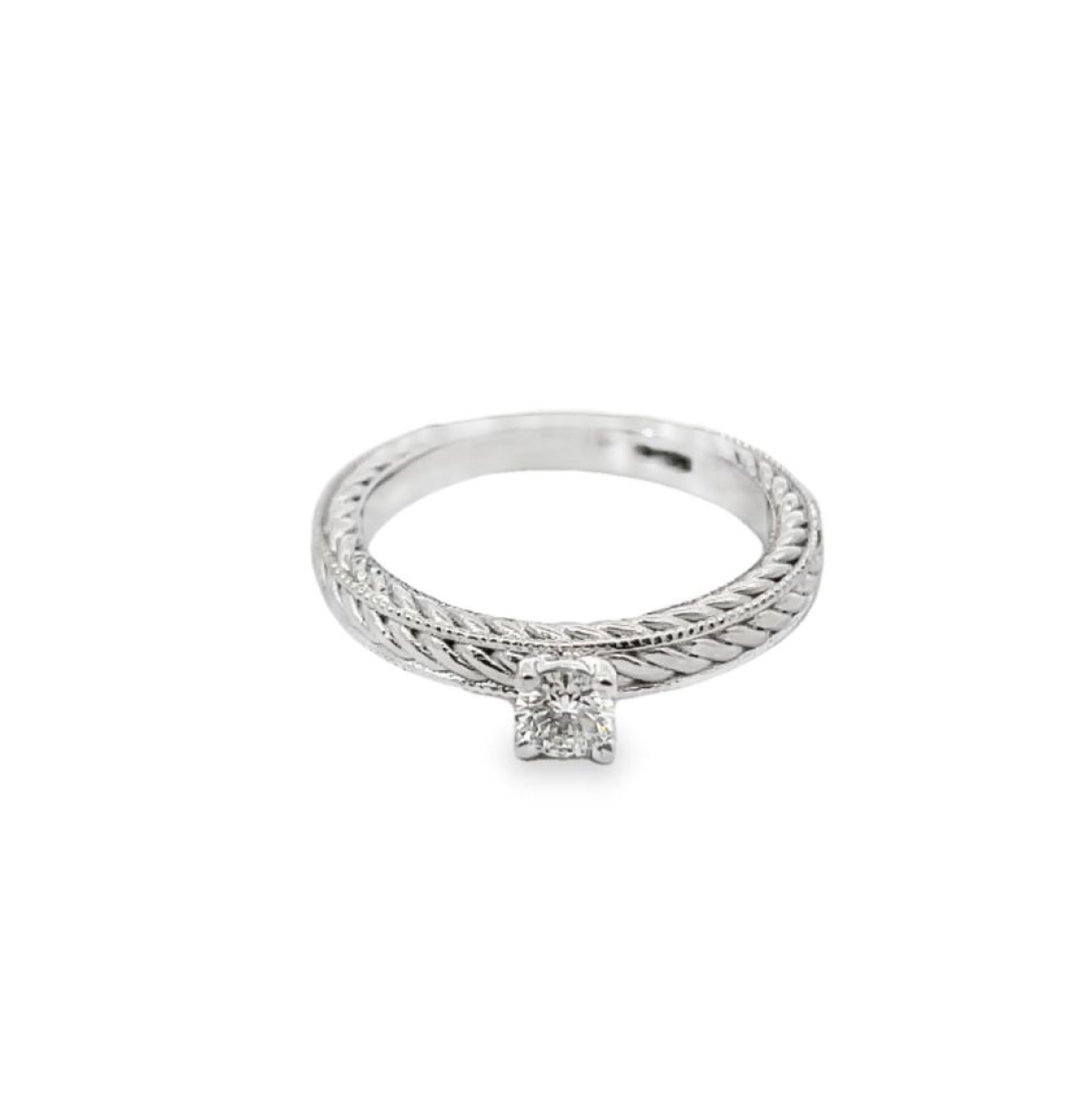 White Gold Engagement Ring with Diamond  1