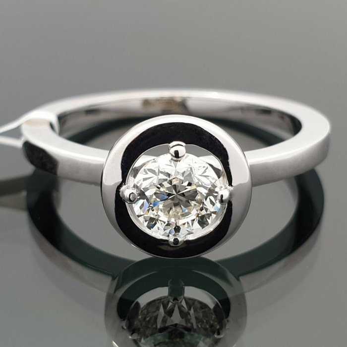 Balto aukso sužadėtuvių žiedas su deimantu (2288)