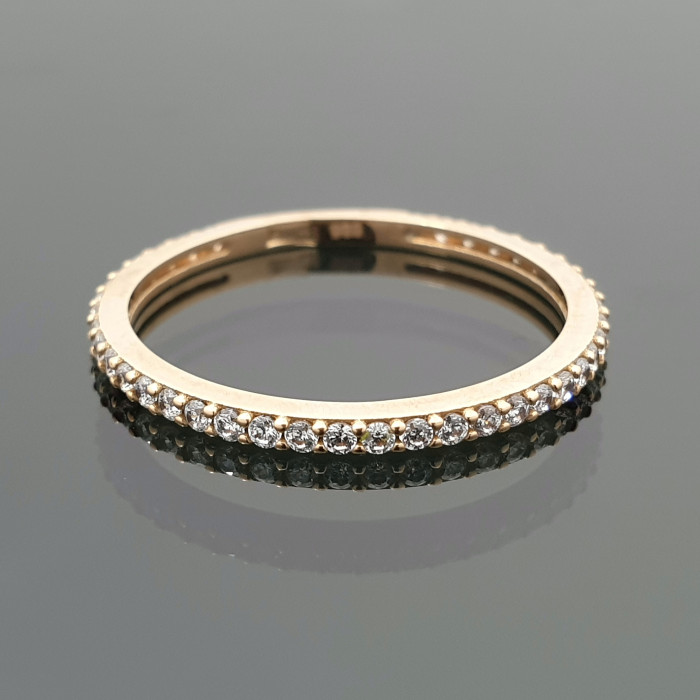 Auksinis žiedas su cirkonio akučių juostele (387)